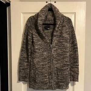 Wilfred Marled Gray Zip-Up Cardigan